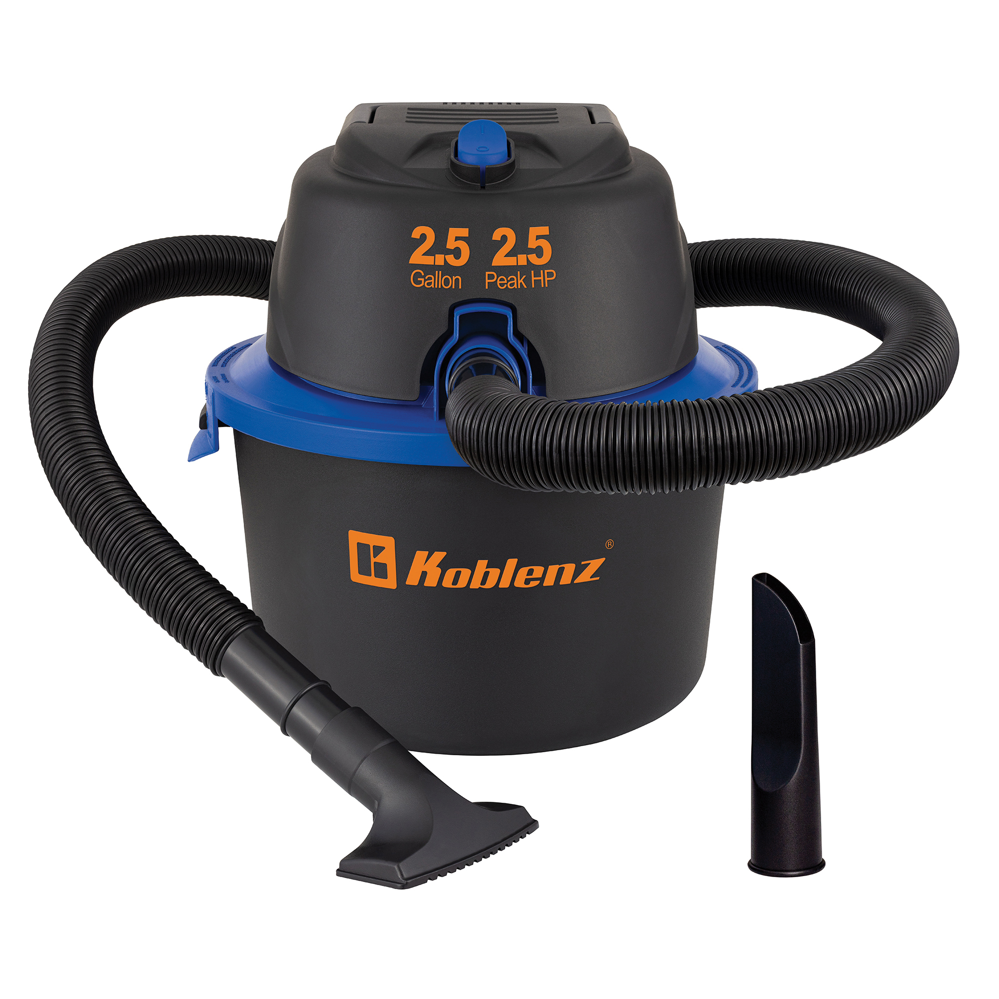 Koblenz, 2.5-Gal. Portable Wet/Dry Vacuum with Blower, Capacity 2.5 Gal, Horsepower 2 HP, Model# WD-2.5 MA